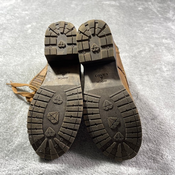 Rock & Candy Sonni Ankle Boots Women's 7.5 Brown Lug Lace Up Buckle Accent - Picture 2 of 10